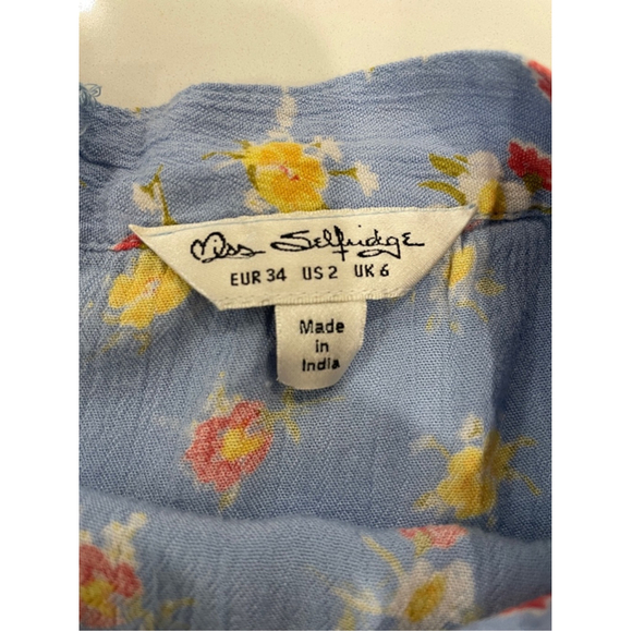 Miss Selfridge Ditsy Floral High Waist Shorts Size 2 Cottagecore Coquette Girly - Picture 4 of 8